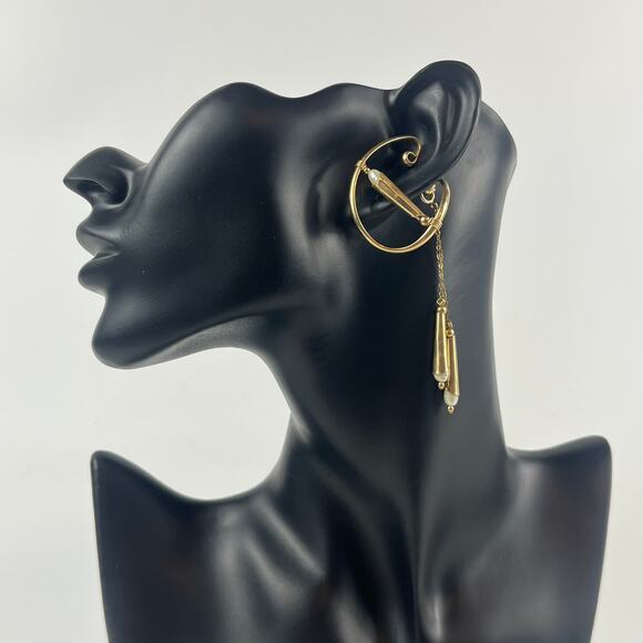 Barbara Barnett 14ktGF Gold Ear Cuffs SET Vtg Hookers OOAK USA Made Earring - Picture 1 of 7
